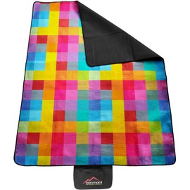 normani Outdoor Camping Blanket Fleece with Carry Handle Waterproof Insulated Colour Colourful