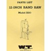 WALKER TURNER 3110 12" Band Saw Parts Manual