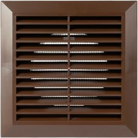 ECOPRO VENT Brown 4" Inch Ventilation Grille - Inside/Outside use - (Flange 3.9"Ø/Cover 6.7"x6.7") - Air Vent Louver - Exhaust Hood - Available 3 Sizes / 4 Colors, Brown