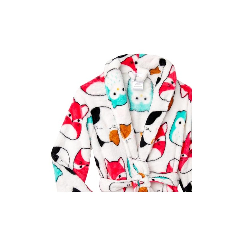Squishmallows Girls Bathrobe Very Soft Flannel Plush Kids Sleep Robe