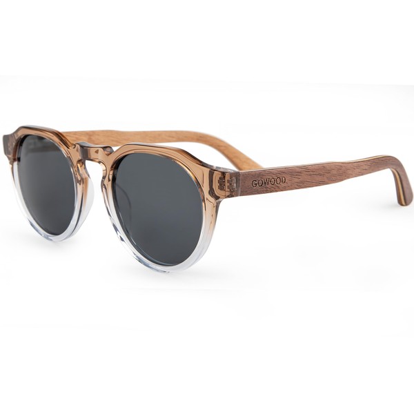 Proudly Canadian: Round Panto Sunglasses Mens & Women | Walnut-Maple-Walnut