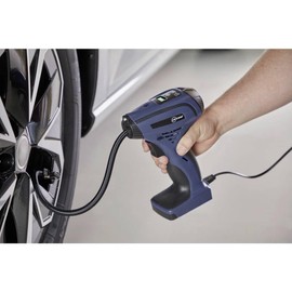 cartrend 10728 LED Hand Compressor 12 V, Illuminated, Air Pump for Tyres, Balls, Air Mattresses, Swimming Aids, with LCD Display, 25 l/min, 8.3 Bar