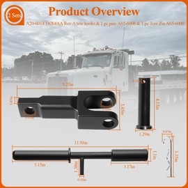 A20-6013 Rev A Single Tow Hooks w/Pull Pins&Tow Pin for Peterbilt&Kenworth