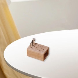 Milageto Wood Display Storage Box Reusable Nail Tool Holder Nail Bits Organizer Nail Drill Bit Storage Board for Nail Salon Home Use