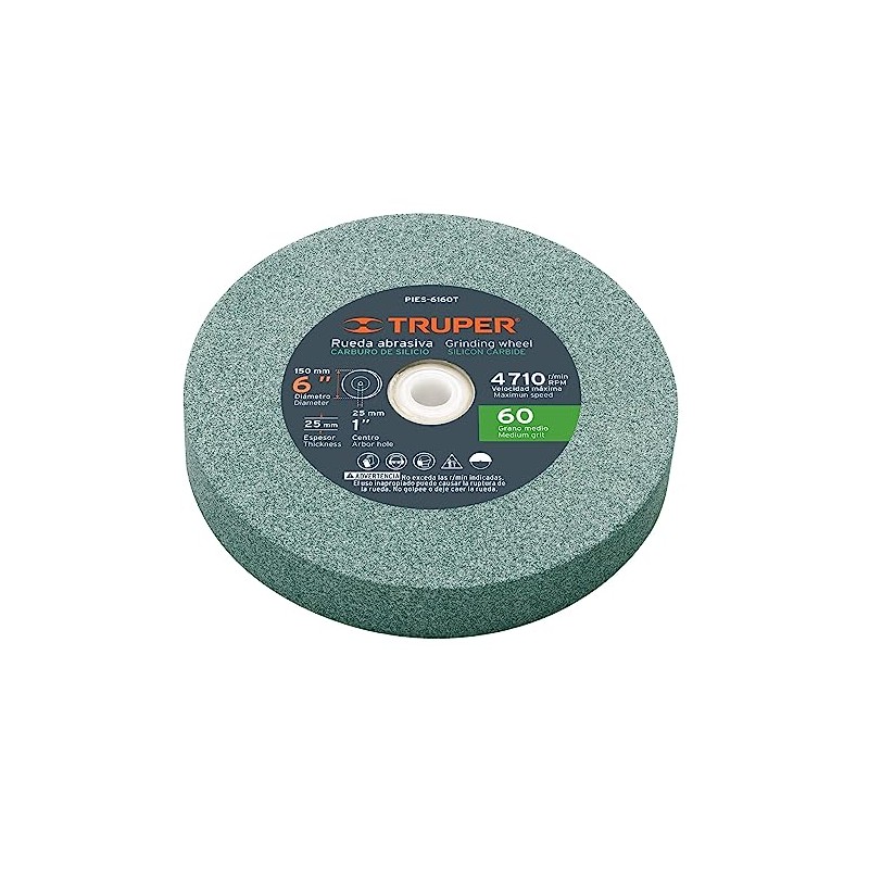 TRUPER PIES-6160T 6" Silicon Carbide Bench Grinding Wheels. Grit=60, Thickness=1",