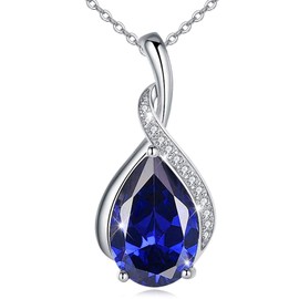 Suyi Sterling Silver Necklace Infinity Pendant Necklace Cubic Zirconia Necklaces for Women Blue 1