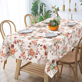 uwdfnwuif Fall Thanksgiving Tablecloth Waterproof Pumpkin Table Cloths for Autumn Harvest Indoor Outdoor Dining Room Decor-60 * 84" Rectangle
