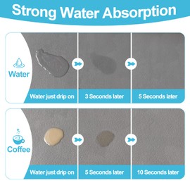 Dish Drying Mat for Kitchen Counter, 12"x19" Dish Drying Pad with Non-slip Rubber Backed, Hide Stain Anti Absorbent for Kitchen Counter, Drying Mat for Coffee Machine Dish Rack (Grey)