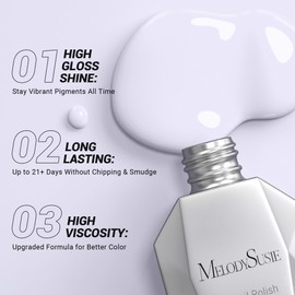 MelodySusie Thick White Gel Nail Polish,0.5fl oz Soak Off UV LED Purple White Gel Polish Gift for Women Nail Art Manicure Salon DIY Nail Design Decoration at Home-1668