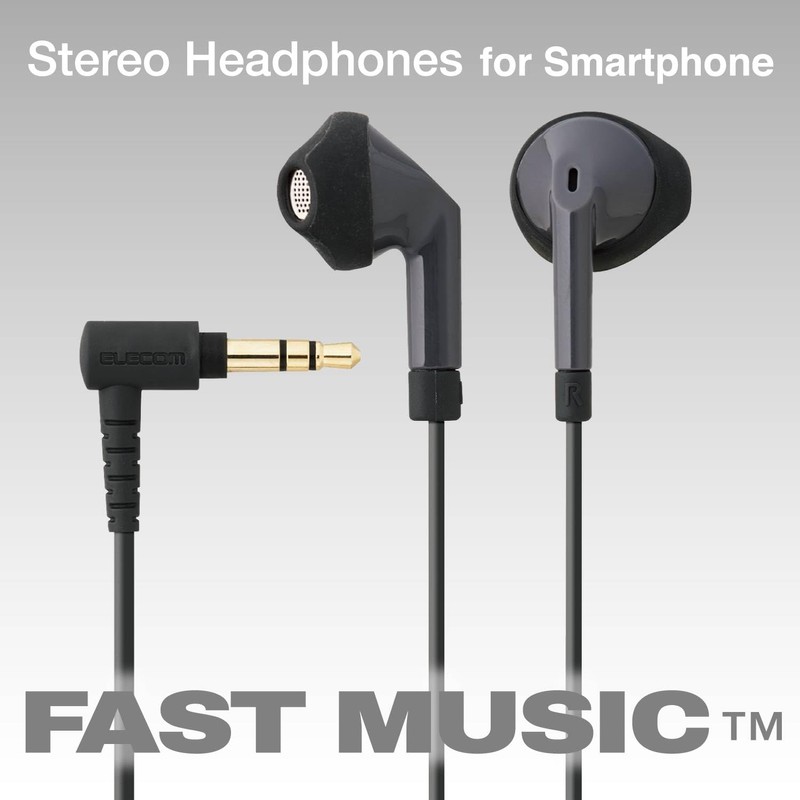 ELECOM In-Ear Earphones, Stereo φ3.5, 13.6mm Driver Diameter, Black EHP-F10IABK