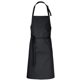 DESERMO Premium Bib Apron 100 x 80 cm (L x W) - Adjustable Kitchen Apron for Men and Women - Cotton Blend Cooking Apron - Apron with Large Choice of Colours - 220 g/m² (Black)