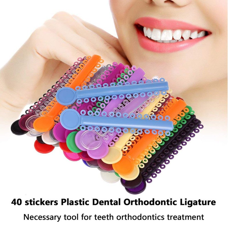 Chargenyang 1040pcs Orthodontic Ligature Ties Multi-Color Orthodontic Elastomeric O-Rings Braces