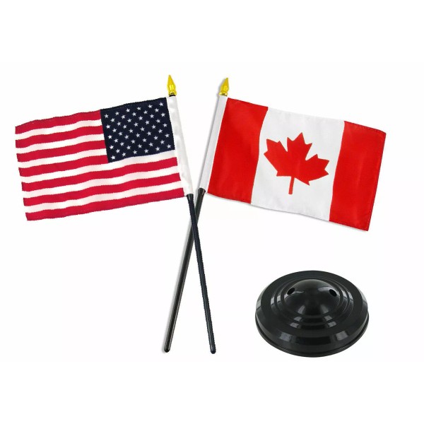 RFCO Canada Canadian w/ USA American Flag 4"x6" Desk Set