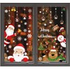 LONGTEN Christmas Windows Static Stickers Clings Santa Claus Snowman Deer