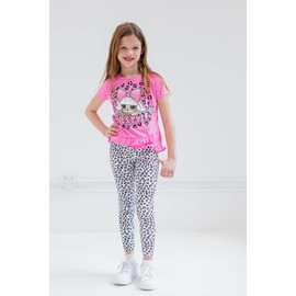 L.O.L. Surprise! Diva Little Girls T-Shirt Legging Set Pink/Cheetah 4