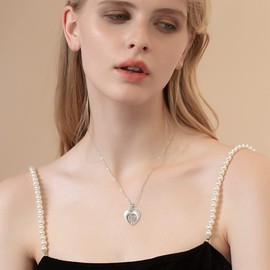 CUOKA MIRACLE Urn Necklaces for Ashes 925 Sterling Silver Celtic/Drop/Crystal/Cross/Paw Memorial Urn Chain Cremation Keepsake Ash Jewellery for Women Unisex, Sterling Silver