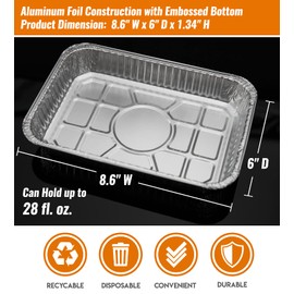 NUPICK 30 Pack 6415 Drip Pans Compatible for Weber Spirit Series, Genesis Series, Q Series Grills, Disposable Aluminum Foil Grease Trays, 8.5" x 6"