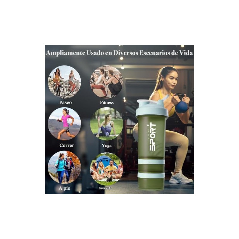650ML/22OZ Botella para Proteina de Coctelera, JASUVII Protein Shaker con