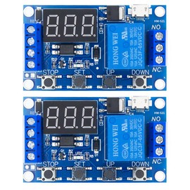Wave 2 Pcs Automation Relay DC 12V Relay Module LED Display Digital Delay Timer Control Switch Timer Module Timer Duration 0.1 sec - 999 Minutes with External Trigger Input Delay Relay DC6V-30V LED