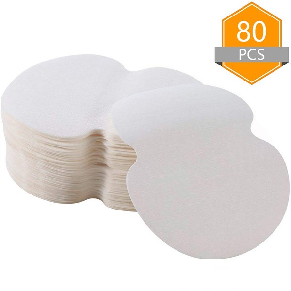Almohadillas para el sudor en las axilas Almohadillas absorbentes para el sudor de algodón desechables Unisex T-shirt Prendas de transpiración(80PCS)