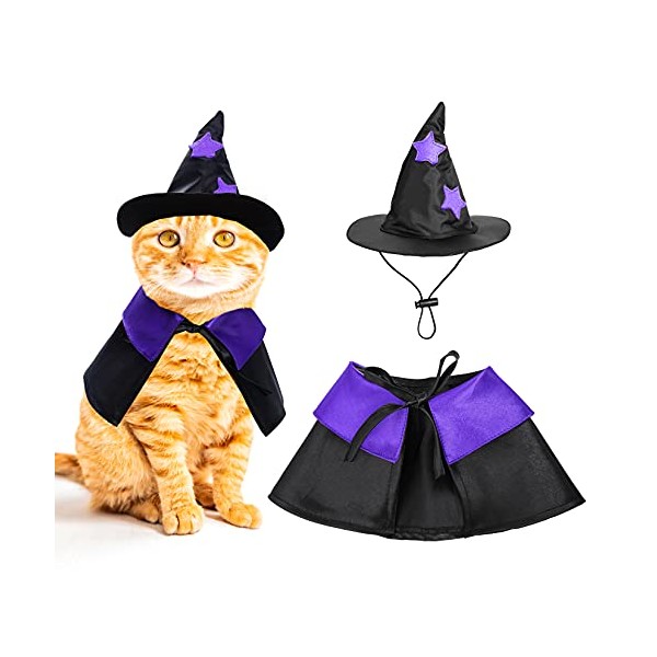 Dxhycc Halloween Pet Costume Cat Wizard Costume Funny Wizard Cat