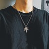 TseenYi Maple Leaf Pendant Necklace Silver Leaf Necklace