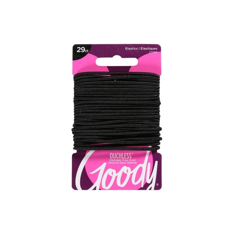 Goody Women's Ouchless 2 mm Elastics, Black, 29 Count