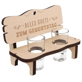 Spruchreif Shot Bench with 2 Glasses Gift for Birthday Funny Gift Idea