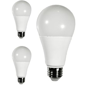 Diodesy- A21 LED Light Bulb 17W 2000 Lumen E26 Medium Base 2700K Warm White for Home Living Room Bedroom Garden Light Bulb 120-277V CRI80 220° Beam Angle White Finish Pack of 3