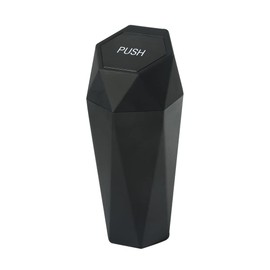 Flaconi Car Bin,Car Accessories,Car Bins forFront of Car,Car Trash Can,Car Rubbish Bin,Car Trash Can with Lid,Diamond Design Small Automatic Portable Trash Can,Fit for Cars,Trucks,Campers,etc (Black)