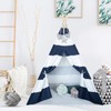 Ukadou Kids Teepee Tent for Boys Navy White Stripe Teepee