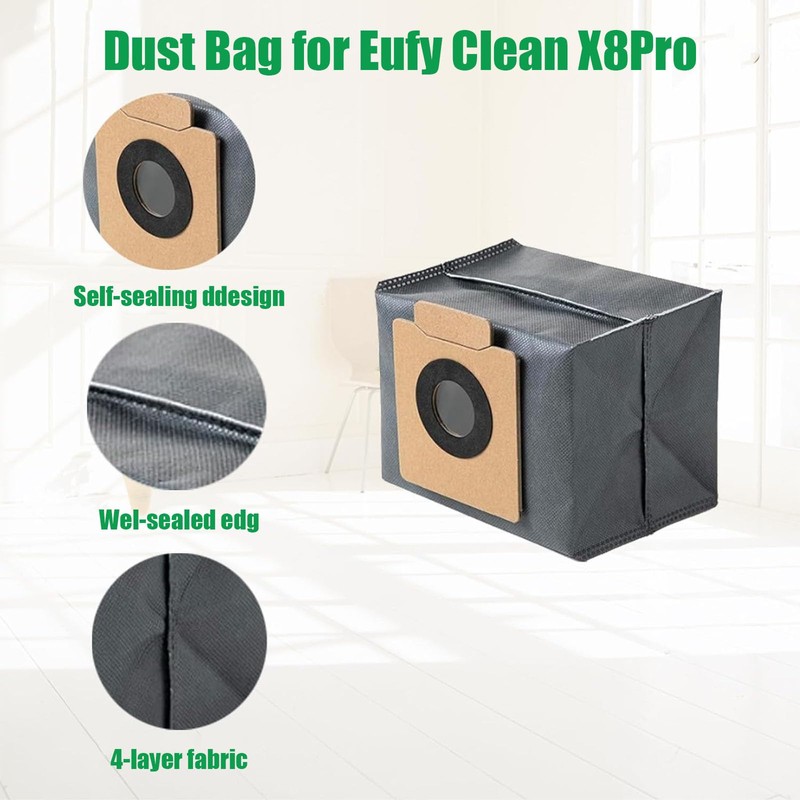 GIONAR 10 Pack Dust Bags for Eufy Clean X8 Pro