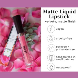 Aromi Matte Liquid Lipstick | Long-Lasting, Mango Coral Lip Color, Vegan, Cruelty-free, Transfer & Smudge Proof, Waterproof, Gluten Free (Mango Tango)