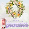 Zhemobang Easter Wreath 20IN with Daisy Flowers, Eggs, Silk Polyester,
