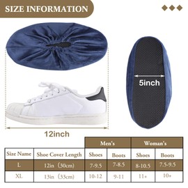 Mepase 20 Pairs Reusable Non Slip Indoor Protectors Shoe Covers Soft Washable Thickened Boot Shoe Covers for Household Office Laboratory, 4 Colors