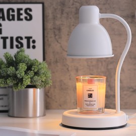 Candle Warmer Lamp with 2 Bulbs,Timer & Dimmer,Compatible with Large Yankee Candle Jars, Candle Lamp for Top-Down Candle Melting,110-120v(White)