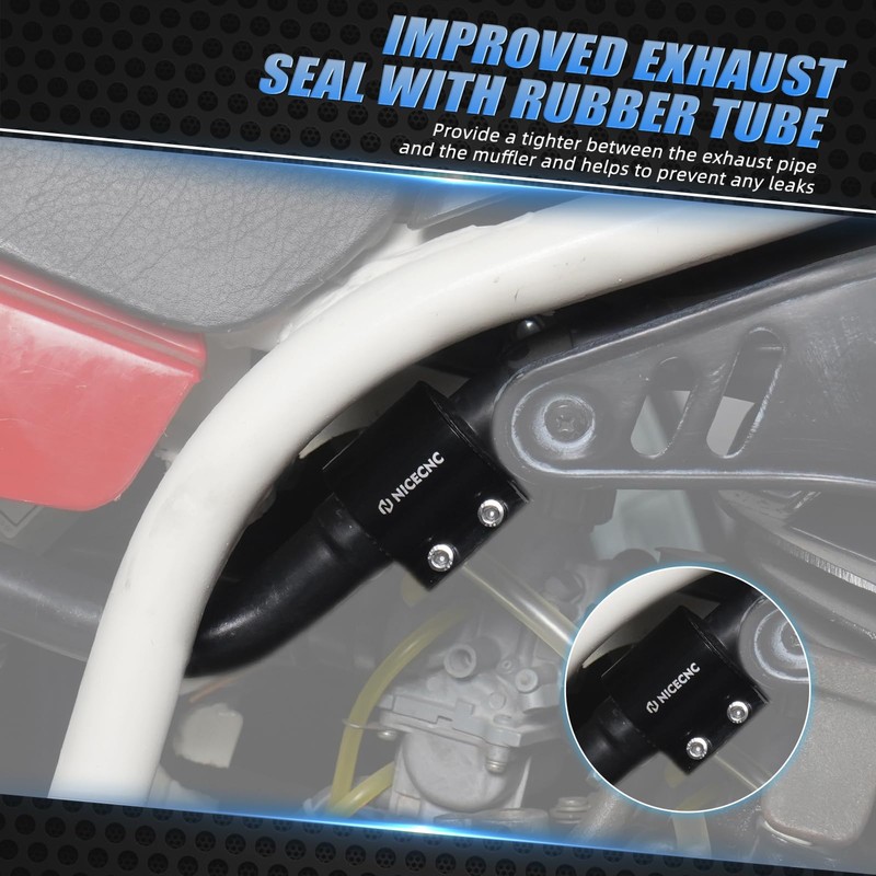 NICECNC Black Exhaust Clamp Exhaust Sleeve Clamp Tape Compatible with