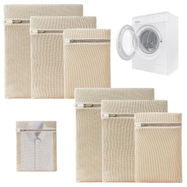 Pack of 6 Premium Cotton Laundry Bags with Zip Without Microplastics, Laundry Net Laundry Bag for Washing Machine, Travel Organiser, Dirty Laundry