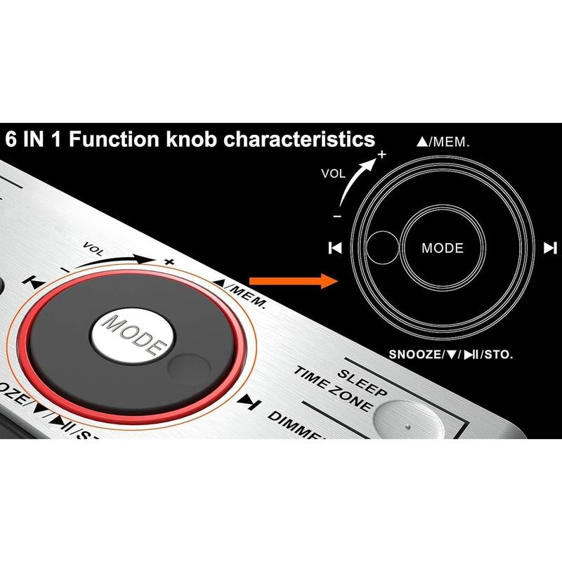 Alarm Clock Radio with Bluetooth Speaker, FM Radio, Dual Alarm