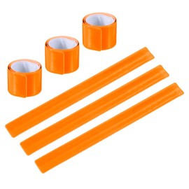 PATIKIL Reflective Slap Bands, 6 Pcs Reflector Band Snap Bracelet Armbands High Visibility Safety Reflectors Wrist Strap Strips for Night Jogging Cycling Running Hiking, Orange