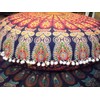 Traditional Jaipur Round Floor Cushion, Mandala Throw Pillowcases 32", Decorative Pouf Ottoman, Indian Outdoor Cushion Cover, Large Bohemian Pillow Shams