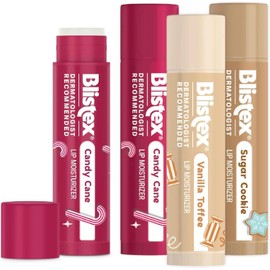 Blistex Bálsamo Labial Hidratante, Sabores Navideños, 4.2g, Paquete de 4