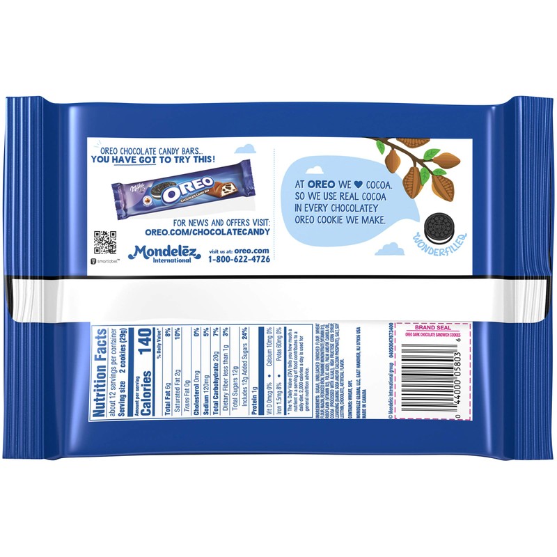 OREO Chocolate Sandwich Cookies, Dark Chocolate Flavored Creme, 1 Resealable