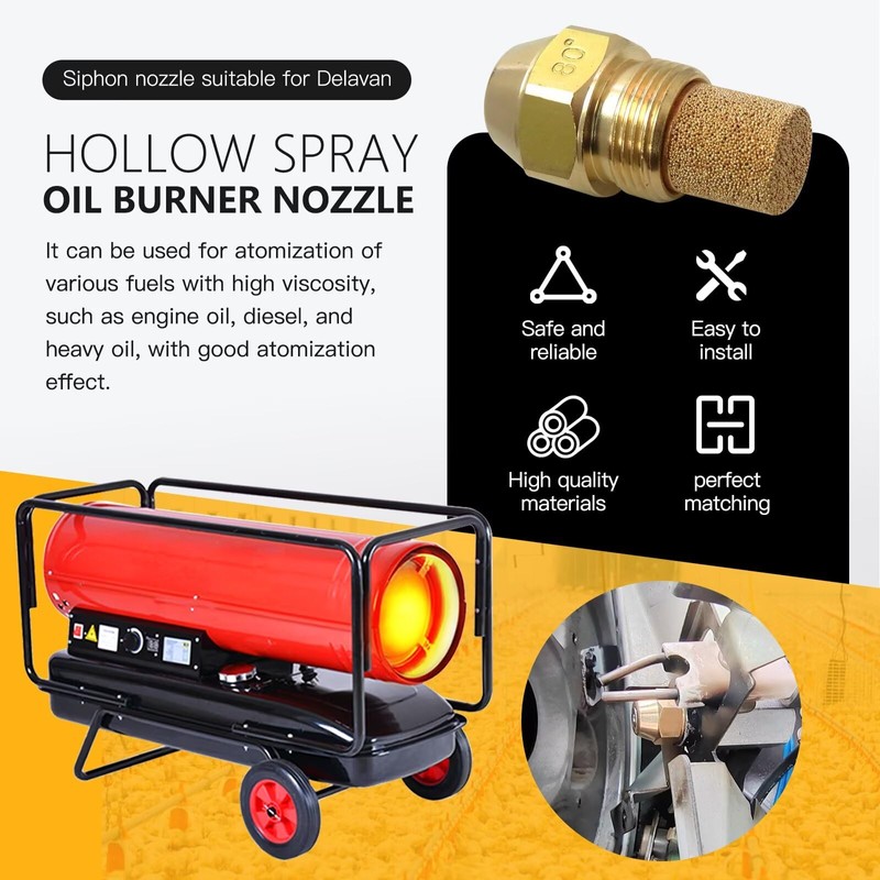 Qblahip New .75gph-80A Hollow Oil Burner Nozzle Replacement for Delavan