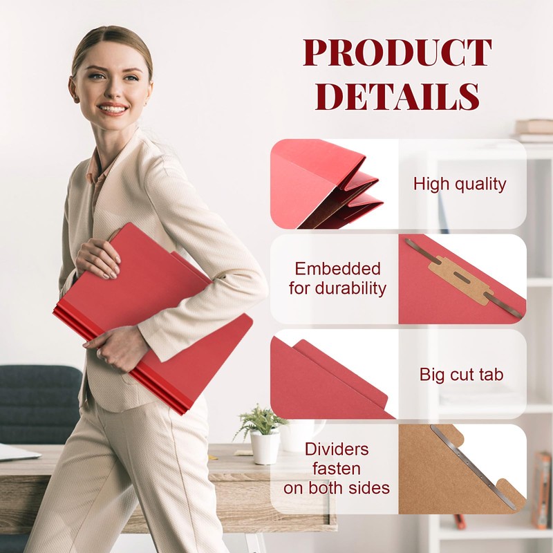 Skyygemm 24 Pcs Classification Folders Letter Size, 1 Divider Pressboard