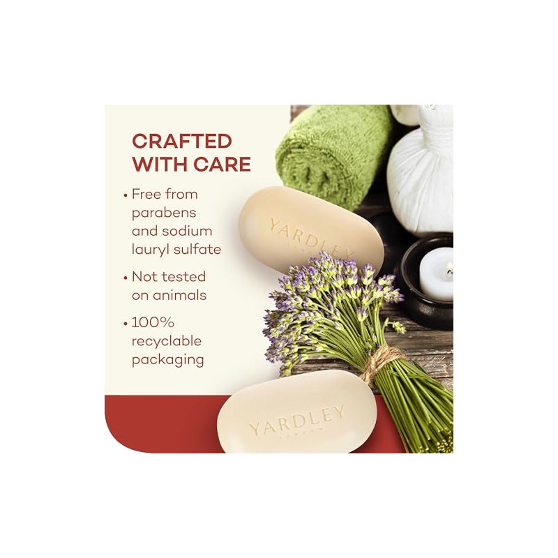 Yardley London Cocoa Butter Bar Soap, Unisex, 4.25 oz