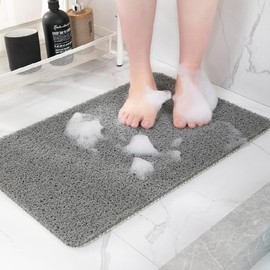 Hargiis Non-Slip Bathtub Mat, Anti Slip Shower Mat, Fast Drying Bathtub Mats, Foot Scrubber Mat, Anti Slip Mat for Tub, Floor, Bathroom, Kitchen, Home, Hotel (Grey 40"×28")