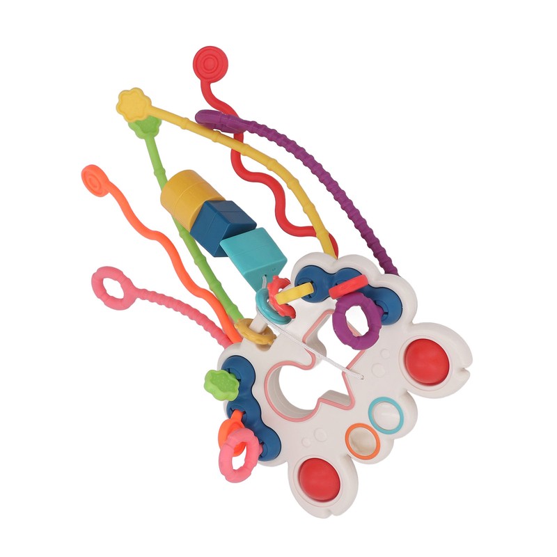 Pull String Interactive Toy Plastic Colorful Pulling Toy for Visual
