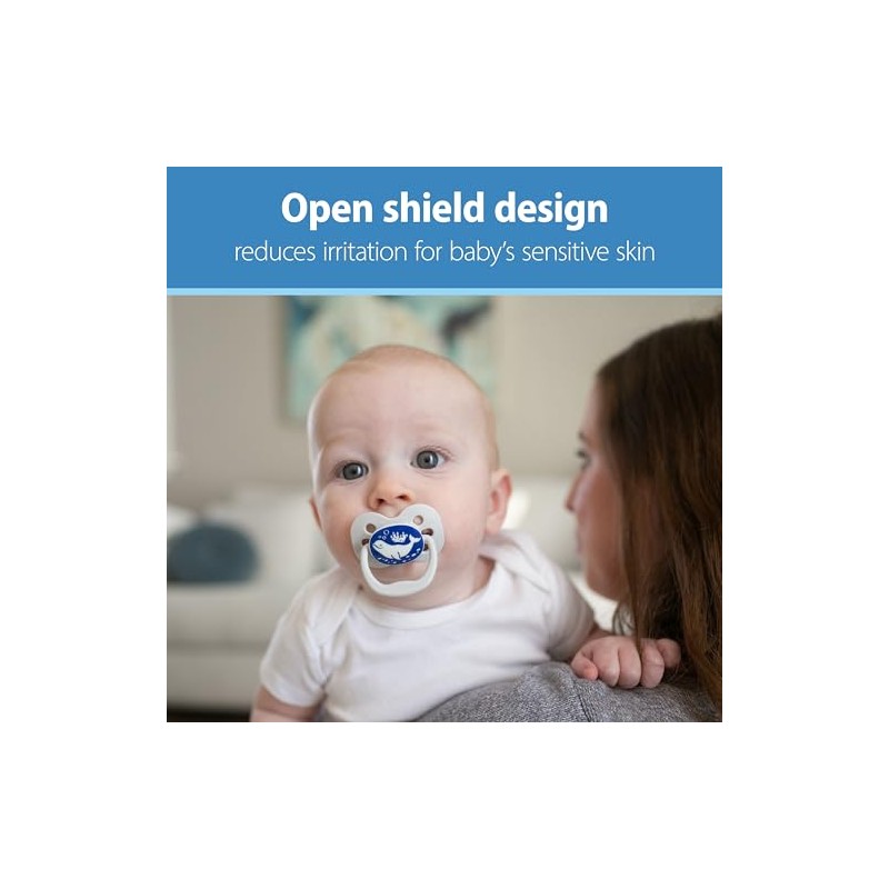 Dr. Brown's Advantage Glow-in-The-Dark 2 Piece Stage 1 Pacifiers, Blue,