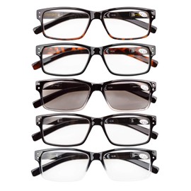 Reading Glasses 5-pack for Men and Women Includes Full Readers Sunglasses +2.25